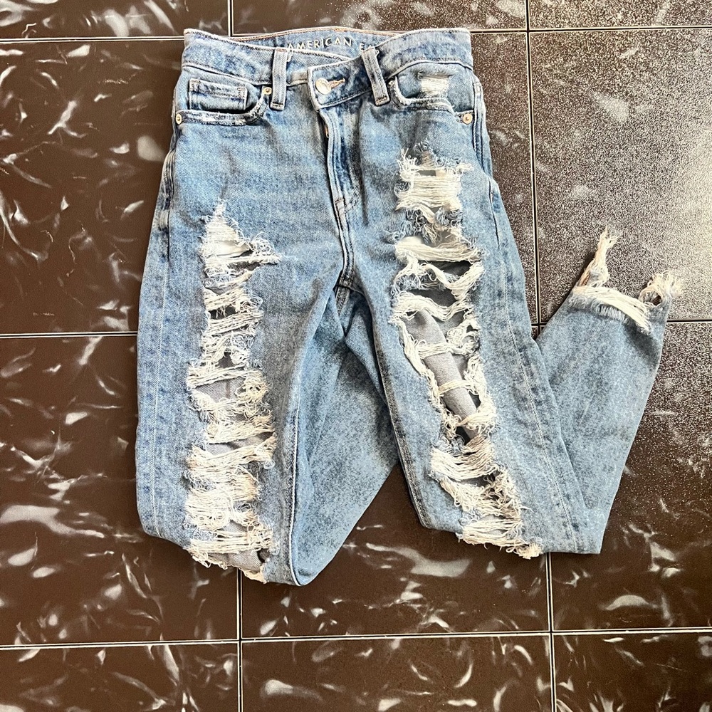 American eagle distressed ripped jeans 000 x-Short